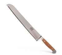 Güde Solingen - Cuchillo de pan forjado para zurdos, 32 cm, madera de peral, ALPHA-BIRNE - doble virola, Hecho a mano en Alemania