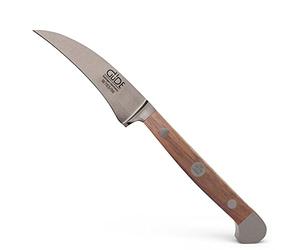 Güde Solingen - Cuchillo mondador, Cuchillo para pelar forjado, 6 cm, madera de nogal, ALPHA-WALNUT - doble virola, Hecho a mano en Alemania