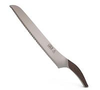 GÜDE Solingen - Cuchillo para pan forjado para zurdos y diestros, 32 cm, roble ahumado, SYNCHROS, Hecho a mano en Alemania