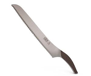 Güde Solingen - Cuchillo para pan forjado para zurdos y diestros, 32 cm, roble ahumado, SYNCHROS, Hecho a mano en Alemania