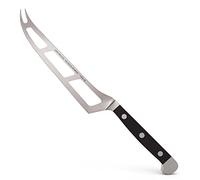 GÜDE Solingen - Cuchillo para queso blando forjado, 15 cm, POM negro, ALPHA - doble virola, Hecho a mano en Alemania