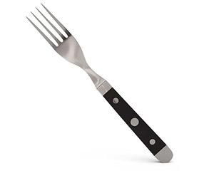 Güde Solingen - Tenedor de mesa forjado, 9 cm, POM negro, ALPHA - doble virola, Hecho a mano en Alemania