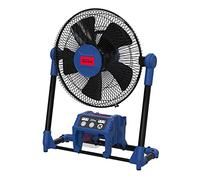 Güde Ventilador con batería V 18-0 (18 V o 230 V, velocidad del viento máx. 360 m/min. Ajustable en 3 niveles, inclinación 40°, funcionamiento continuo o temporizador 1, 2 o 4 h, sin batería ni