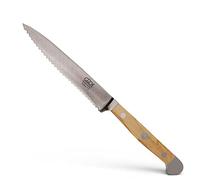 Güde Solingen-Cuchillo para Tomate con Sierra Forjado, 13 cm, Madera, Alpha-Olive-Doble virola, Hecho a Mano en Alemania, Chrome Steel