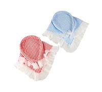 GUEDKIKL 2 diademas a cuadros para el pelo, pastoral francés, triángulo, pañuelo para el pelo, pañuelo para el pelo, accesorios para el cabello para mujeres y niñas