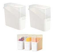 GUEDKIKL 2 recipientes de almacenamiento de queso en rodajas, recipiente de plástico transparente con tapa abatible, caja de almacenamiento portátil a prueba de fugas para refrigerador que mantiene el