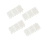 GUEDKIKL 4 pastilleros de color blanco transparente con 3 rejillas, organizador impermeable de 3 compartimentos, mini pastillero de plástico para uso diario y de viaje
