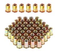 Gueenky 100 Piezas Tuercas Remachables de Acero al Carbono Galvanizadas, M8 Remaches Roscados, Kit para Muebles Madera (14 mm x 18 mm)