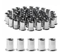 Gueenky 100 Piezas Tuercas Remachables M8, Tuerca Remachable de Acero Inoxidable Remaches Roscados para Muebles Madera (14 mm x 18 mm)
