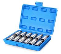 Gueenky 12 Piezas Juego de Llaves Vaso Torx 1/2", 5/6/7/8/10/12/14/16/17/18/19/22 mm Insertos de Llave de Vaso Torx Macho