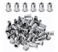 Gueenky 200 piezas tuerca remaches roscados cabeza plana, M3 cruces de inserto de acero inoxidable, surtido insertos roscados para mental plástico (7 mm x 9 mm)