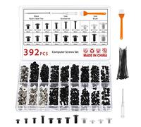 Gueenky 360 Piezas Tornillos para Ordenador Portátil, M2 M2.5 M3 tornillos pc portatil SSD 2-10 mm, 18 Tamaños Tornillos de Cabeza Plana para Reparación de computadora, con destornillador