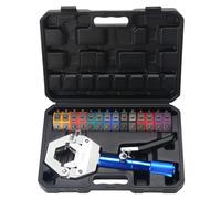 Gueenky 8T Crimpadora Hidráulica Manguera A/C, Herramienta de Crimpado Manguera A/C Hidráulica A/C Manguera Crimpadora Kit, con 7 Juegos de Matrices