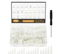 Gueenky 940 Piezas Standoff Tornillos Nylon, M2 M2.5 M3 M4 Junta Espaciador Placa Base separadores Tornillos Espaciador, Blanco Macho Hembra Tornillo Tuerca Espaciador para PCB Mainnboard Reparación
