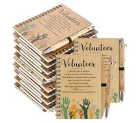 Gueevin 10 Sets Volunteer Appreciation Gifts Bulk, Thank You Gift A6 Journals Kraft Paper Notebook with Bamboo Ballpoint Pen Thank You Notepad for Volunteer Public Welfare Activities Staff Team