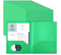 Gueevin 24 carpetas de plástico con bolsillos, carpetas de dos bolsillos para tamaño carta, carpetas escolares resistentes para tarjetas de visita para el hogar, oficina, escuela, negocios, 11.61 x