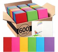 Gueevin 600 cuadernos en blanco para escribir historias, cuadernos de composición a granel, cuadernos coloridos de tapa suave para dibujar diarios rayados, regalo (colores clásicos)