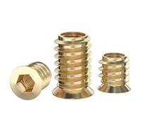 GUEEYUAW 20 Piezas Insertos Roscados M8 × 8 mm, Inserto Roscado de Madera, Tuercas de Inserción Galvanizadas, Manguito Atornillado