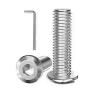 GUEEYUAW 20 Piezas Tornillos De Cabeza Plana Hexagonal M8 x 15 mm, Acero Inoxidable 304 A2 V2A, Tornillos de Cabeza Hexagonal, Con Llave Hexagonal, se pueden utilizar al aire libre