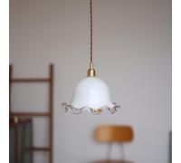 GUEIFD Lámpara Colgante Pequeña Moderna, Lámpara Retro con Pantalla de Cristal y Acabado En Latón, Lámpara De Araña Tipo Farol para Sala de Estar, Comedor e Isla de Cocina