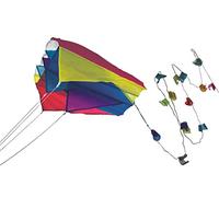 Günther- Paul 1189-Mini Parafoil Azul, Cometa de Colores, Vela Ligera, se Puede Guardar cómodamente en el Bolsillo, Aprox. 60 x 51 cm, Multicolor, Schulfüller Feder M (1189)