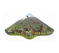 Günther Flugspiele 1280 - Cometa de una sola línea Jurassic World Escape, aprox. 98 x 53 cm, cometa infantil de resistente lámina de PE, para niños a partir de 4 años, incluye asa y cuerda para cometa