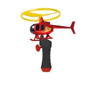 Günther Flugspiele 1678 - Helicóptero de Bomberos, Aprox. Ø 12,5 cm, helicóptero de Bomberos con manivela de Arranque rápido y arrancador de Tiro, Sube Alto y Vuela lejos, a Partir de 4 años