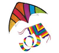 Günther Flugspiele 30121 - Cometa Deportiva Top Loop y Cometa monohilo Rainbow, 2 Piezas, Juguete de Exterior para niños, Adolescentes y Adultos