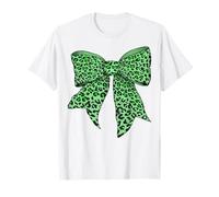 Guepardo Animal Leopardo Verde Lima Patrón Chica Coqueta Arco Camiseta