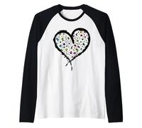 Guepardo Corazón Blanco - Leopardo Corazón Camiseta Manga Raglan