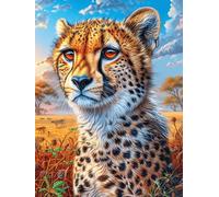 Guepardo de Selva Puzzles 1000 Piezas Portátil 3D Animal fantástico de Animales Salvajes Rompecabezas Familiar para Toda La Familia Maquetas Educativas Construir Aliviar Estrés 1000 PCS