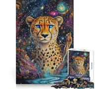 Guepardo en Cosmos - Rompecabezas para Adultos de 1000 Piezas Creativo,Divertido,para Momentos de Ocio,Ajuste Perfecto,Regalo Creativo (38x26cm)