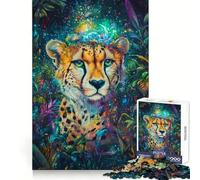 Guepardo en Cosmos - Rompecabezas para Adultos de 1000 Piezas Creativo,Divertido,para Momentos de Ocio,Ajuste Perfecto,Regalo Creativo (38x52cm)