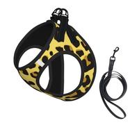 Guepardo Leopardo Amarillo,Arnés para Mascotas, arnés Reflectante Ajustable para Perros,S