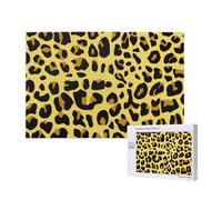 Guepardo Leopardo Amarillo,Rompecabezas de Madera de 1000 Piezas para Adultos y Adolescentes.
