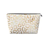Guepardo Leopardo Blanco Dorado Elegante, Bolsa de artículos de tocador Bolsa de Maquillaje Bolsa de cosméticos Bolsa de artículos de tocador de Viaje portátil