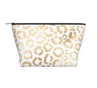 Guepardo Leopardo Blanco Dorado Elegante, Bolsa de artículos de tocador Bolsa de Maquillaje Bolsa de cosméticos Bolsa de artículos de tocador de Viaje portátil
