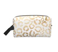 Guepardo Leopardo Blanco Dorado Elegante, Bolsa de Maquillaje Bolsa de cosméticos Bolsa de artículos de tocador de Viaje portátil Organizador de Bolsa de Maquillaje