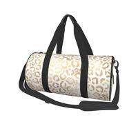 Guepardo Leopardo Blanco Dorado Elegante, Bolsa de Viaje de Gran Capacidad, Bolso Redondo, Bolsa de Viaje Deportiva, Bolsa de Mano, Bolsa de Fitness