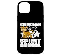 Guepardos Divertidos de Dibujos Animados Kawaii de Cheetah Is My Spirit Animal Carcasa para iPhone 15 Plus