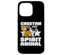 Guepardos Divertidos de Dibujos Animados Kawaii de Cheetah Is My Spirit Animal Carcasa para iPhone 14 Pro MAX