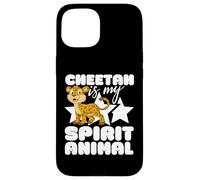 Guepardos Divertidos de Dibujos Animados Kawaii de Cheetah Is My Spirit Animal Carcasa para iPhone 15