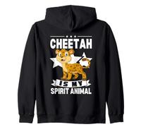 Guepardos Divertidos de Dibujos Animados Kawaii de Cheetah Is My Spirit Animal Sudadera con Capucha
