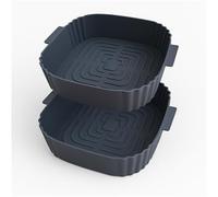 GUEPPOX Molde Silicona Freidora de Aire, 2 Piezas de 20cm, Accesorios Freidora de Aire, Moldes Silicona Air Fryer, Reutilizable, Antiadherente, Apto para Horno, Fácil de Limpiar, Accesorio sin Aceite