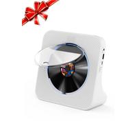 Gueray Reproductor de CD Bluetooth Reproductor de CD de sobremesa con Cubierta Antipolvo Control Remoto Radio FM Altavoces incorporados Admite Salida de Entrada USB/AUX