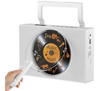 Gueray Reproductor de CD con Radio: Reproductor de CD Bluetooth con asa Altavoces Pantalla Remoto Compatible con Reproducción Repetitiva AUX Jack para Auriculares Radio USB Type-C Reproductor de MP3