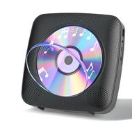 Gueray Reproductor de CD Portátil Bluetooth 1800mah Reproductor de CD Adecuado para Reproductores de CD Domésticos con Altavoces Dobles, Radio FM, Remoto, Puerto de Auriculares USB AUX-Negro