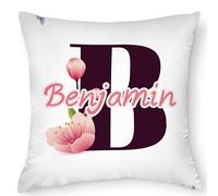 Guerity Funda de cojín personalizada con nombre e inicial. Crea tu propia funda de almohada para sofá, regalo para ella, pareja, familia, amigo, Navidad, cumpleaños, aniversario, estilo inicial C