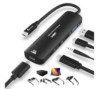 Guermok Adaptador 5 en 1 USB-C para Gafas AR, 100W PD, 8K@60Hz, USB/Tybe-C - Compatible con X Real Air/2 Pro/One, Ray Neo, Rokid, Switch, Phone 15/16 - Negro
