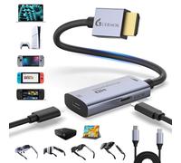 Guermok AR Glasses HDMI a USB-C, Convertidor AR 4K@60Hz 5ft Play & Charge con CC 5V, para X Real One/Air 2 Pro/Ray Neo/Rokid, Switch 2/1, PS 5/4, Monitores, Plateado